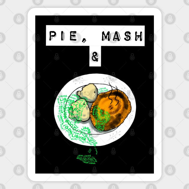 London Pie, Mash and Liquor Cockney Food Magnet by EmmaFifield